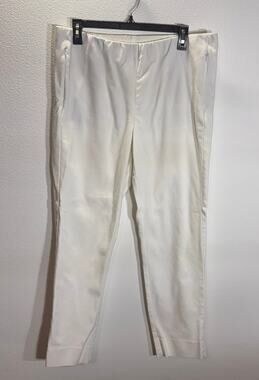 J Jill Essential Cotton Stretch White Pull On Pants Womens Size 14 Crop
